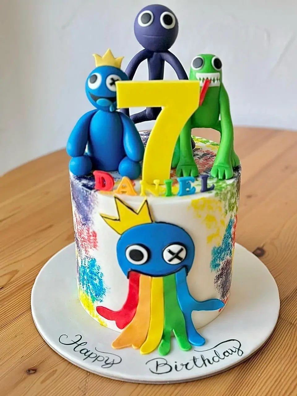 3D Rainbow Friends Theme cake